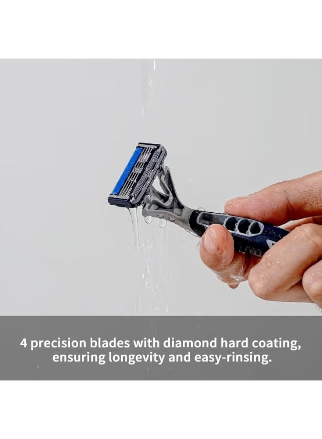 دروكو شفرة حلاقة دوركو بيس 4 برو المحمولة - 4 شفرات لحلاقة ناعمة ودقيقة - للاستخدام مرة واحدة - Image 4